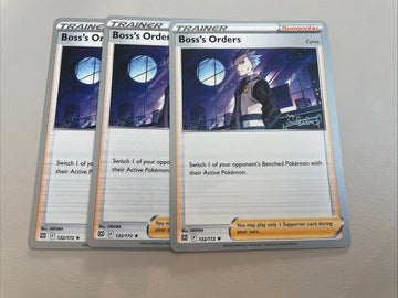 Pokemon world Championship Boss’s Orders X3 132/172 22 Mixed Colours
