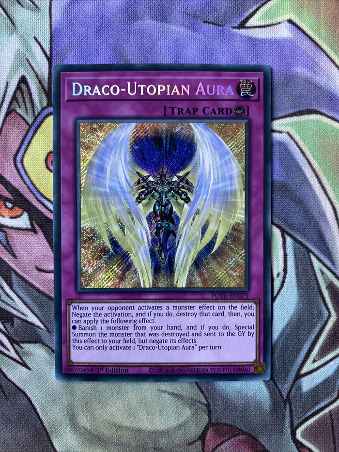 POTE-EN079 Draco-Utopian Aura Secret Rare 1st Edition NM Yugioh Card
