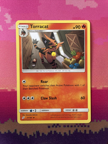 Pokemon Card Torracat Team Up Uncommon 21/181 NM