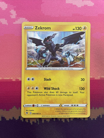 Pokemon Card Zekrom Vivid Voltage Holo Rare 060/185 NM