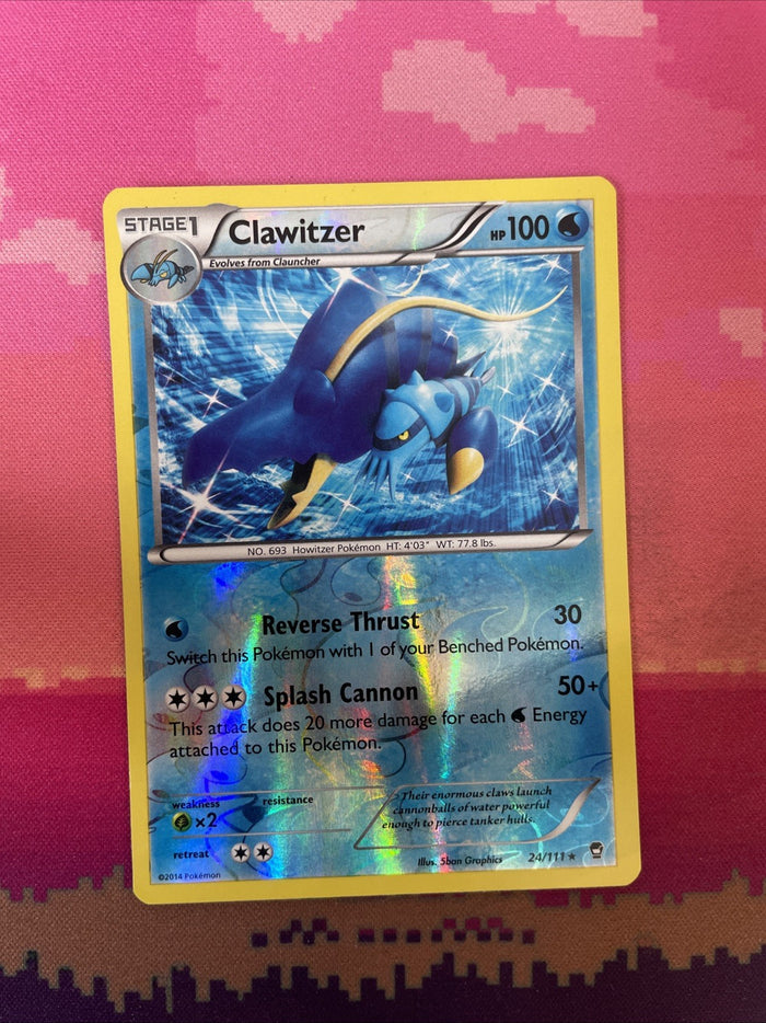 Pokemon Card Clawitzer Furious Fists Reverse Holo Rare 24/111 Near Mint