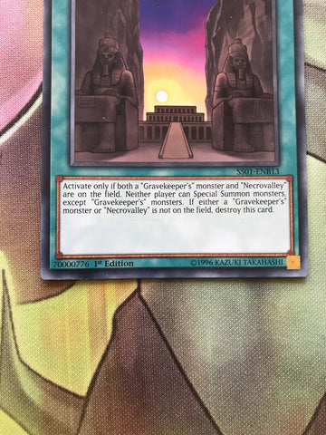SS01-ENB13 Hidden Temples of Necrovalley 1st Edition Mint YuGiOh Card (back)
