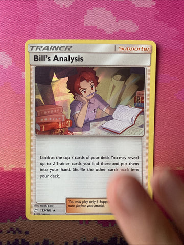 Pokemon Card Bill's Analysis Team Up Holo Rare 133/181 NM