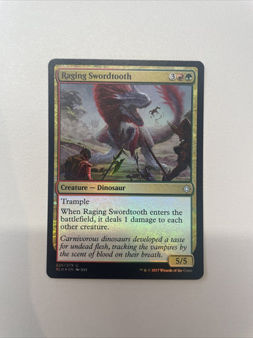 Raging Swordtooth - Ixalan FOIL Excellent Magic MTG