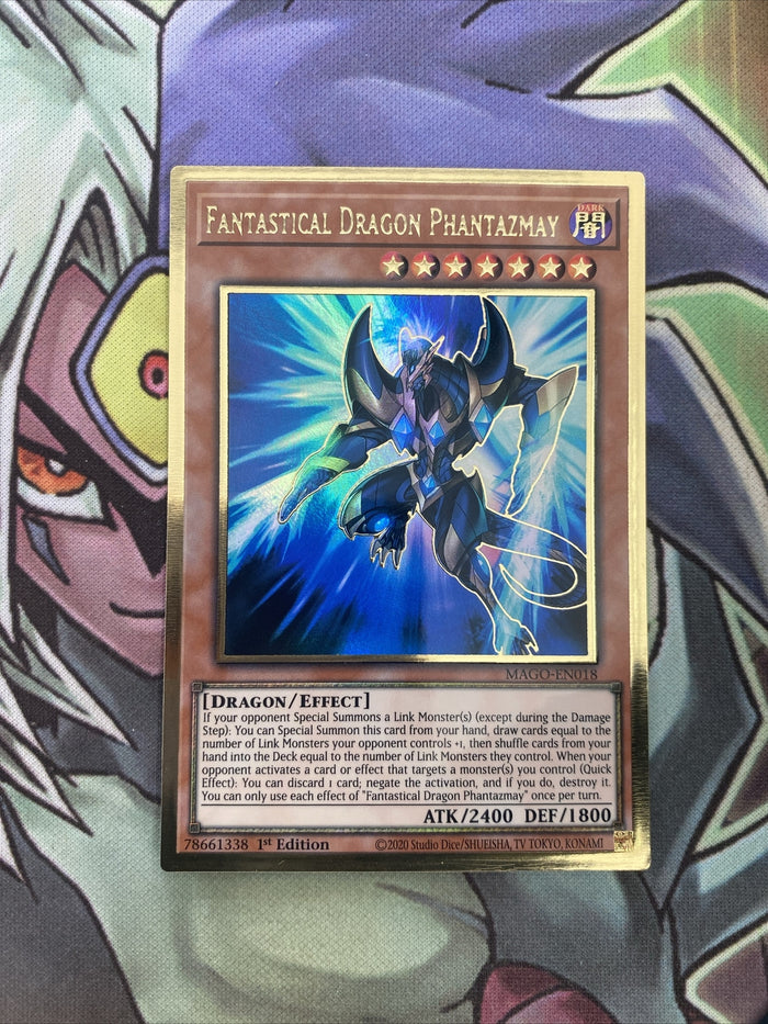 MAGO-EN018 Fantastical Dragon Phantazmay Gold Rare 1st Edition NM Yugioh Card