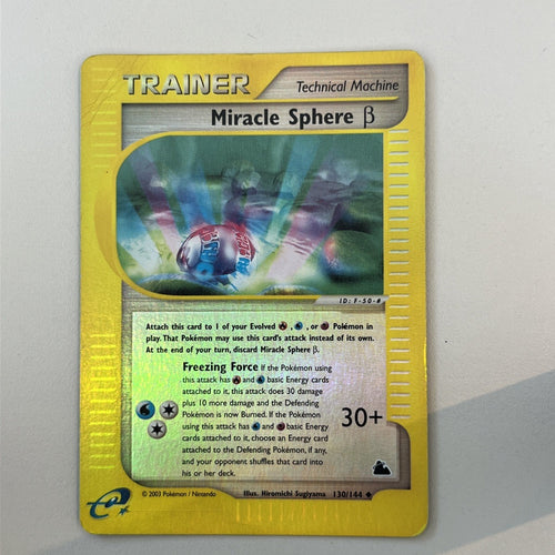 Pokemon Card Miracle Sphere Beta Skyridge Reverse Holo 130/144 Light Play