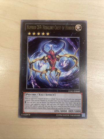LVAL-EN049 Number C69: Heraldry Crest Of Horror Rare Unlimited Yugioh