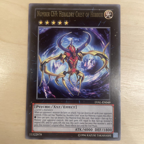 LVAL-EN049 Number C69: Heraldry Crest Of Horror Rare Unlimited Yugioh