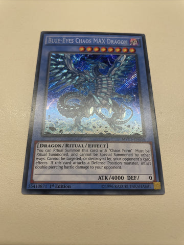 Blue-Eyes Chaos Max Dragon MVP1-ENS04 1st Edition Secret Rare Yugioh Card NM (back)
