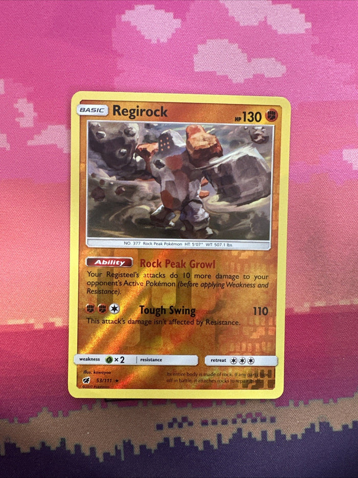 Pokemon Card Regirock Crimson Invasion Reverse Holo Rare 53/111 NM