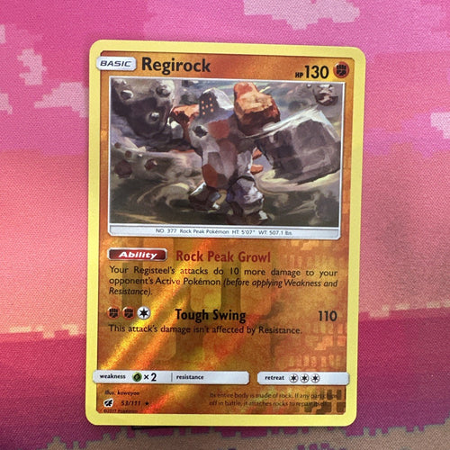 Pokemon Card Regirock Crimson Invasion Reverse Holo Rare 53/111 NM