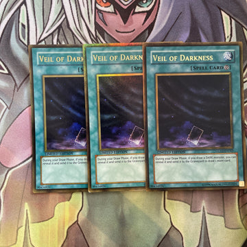 GLD2-EN043 x3 Veil of Darkness Gold Rare Excellent Condition Yugioh