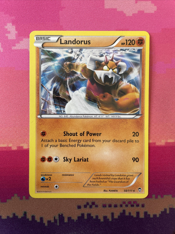 Pokemon Card Landorus Furious Fists Holo Rare 58/111 Near Mint
