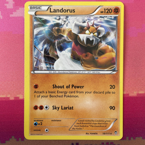 Pokemon Card Landorus Furious Fists Holo Rare 58/111 Near Mint