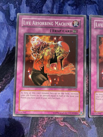 LOD-012 x3 Life Absorbing Machine Common - Unlimited Edition Yugioh (back)