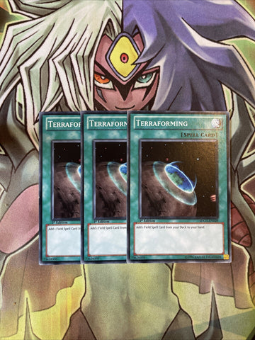 SDGU-EN029 x3 Terraforming Common Excellent Condition Yugioh