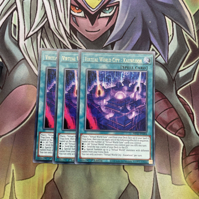 MP21-EN204 x3 Virtual World City - Kauwloon Rare Excellent Conditon Yugioh