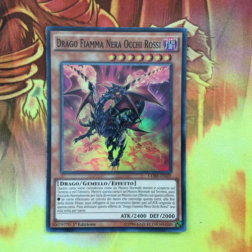 CORE-IT020 Yugioh 1st Edition Near Mint Red-Eyes Black Flare Dragon ITALIAN