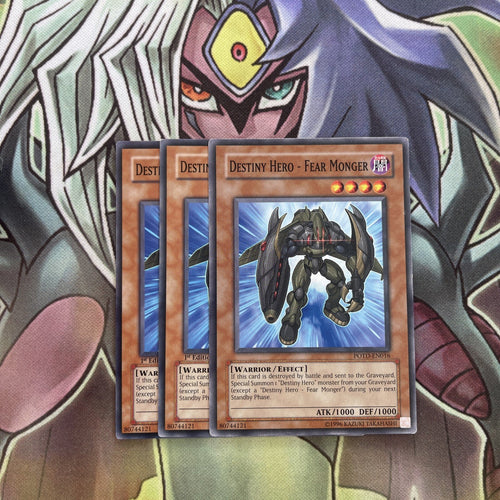 POTD-EN016 x3 Destinhy Hero - Fear Monger Common Excellent Condition Yugioh