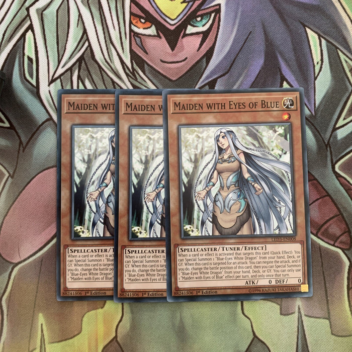 LED3-EN008 x3 Maiden with Eyes of Blue Common Excellent Condition Yugioh