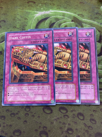 DB2-EN244 x3 Dark Coffin Common Yugioh Cards Mint 1st Edition New