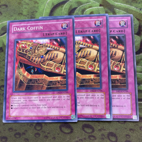 DB2-EN244 x3 Dark Coffin Common Yugioh Cards Mint 1st Edition New