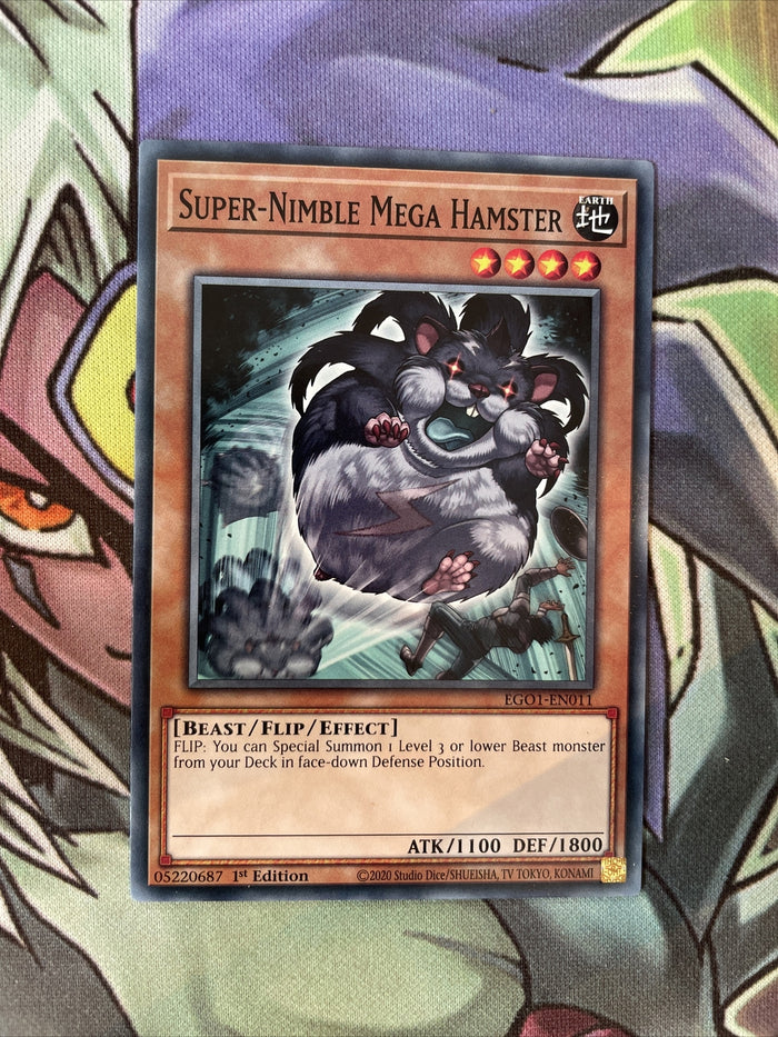 EGO1-EN011 Super-Nimble Mega Hamster Common 1st Edition NM Yugioh Card