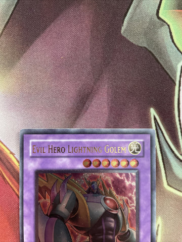 GLAS-EN039 Yugioh Evil Hero Lightning Golem Ultimate Rare 1st Edition LP/NM (back)