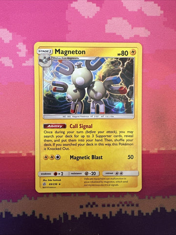 Pokemon Card Magneton Cosmic Eclipse Holo Rare 69/236 Near Mint