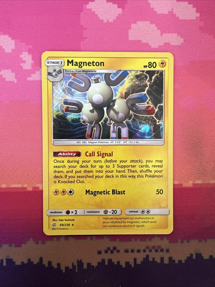 Pokemon Card Magneton Cosmic Eclipse Holo Rare 69/236 Near Mint