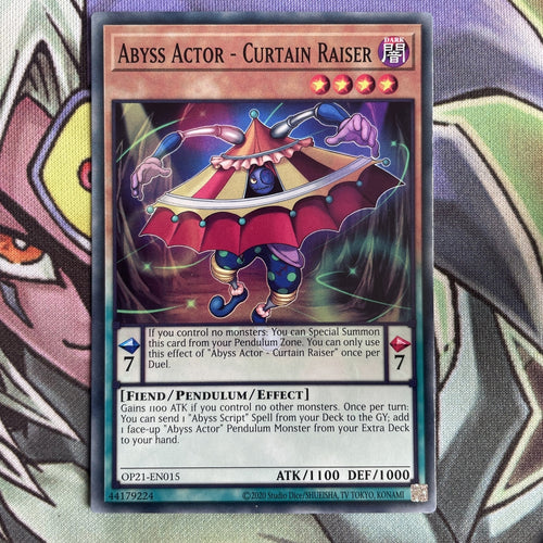 OP21-EN015 Abyss Actor - Curtain Common Unlimited Edition NM Yugioh Card
