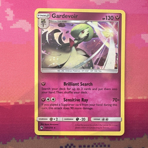 Pokemon Card Gardevoir Lost Thunder Cosmo Holo Rare 141/214 Near Mint