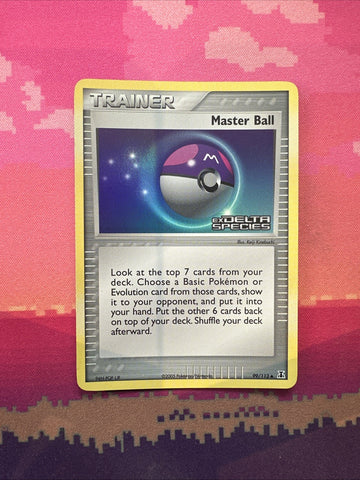 Pokemon Card Master Ball ex Delta Species Reverse Holo STAMPED 99/113 Near Mint
