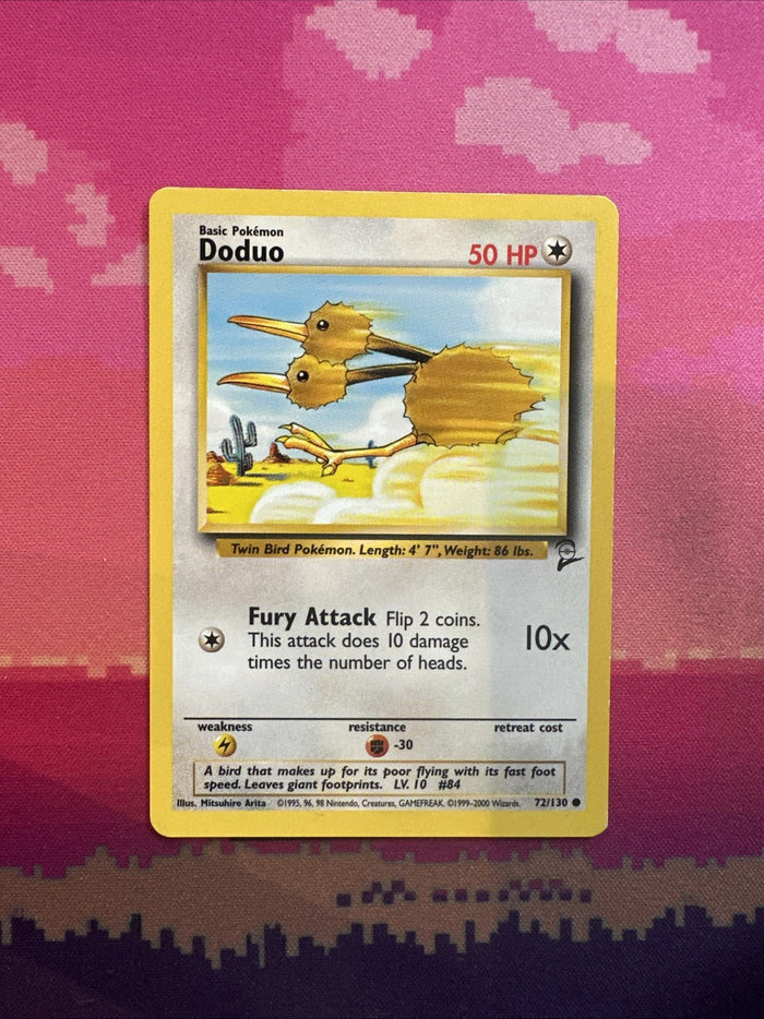 Pokemon Card Doduo Base Set 2 Common 72/130 Light Play