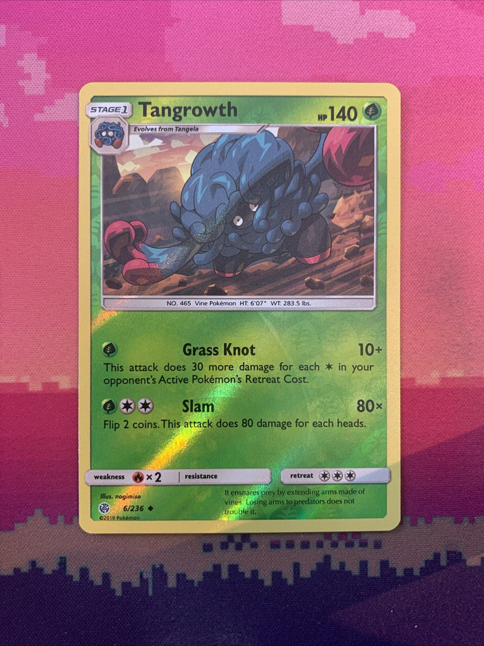 Pokemon Card Tangrowth Cosmic Eclipse Reverse Holo 6/236 Near Mint