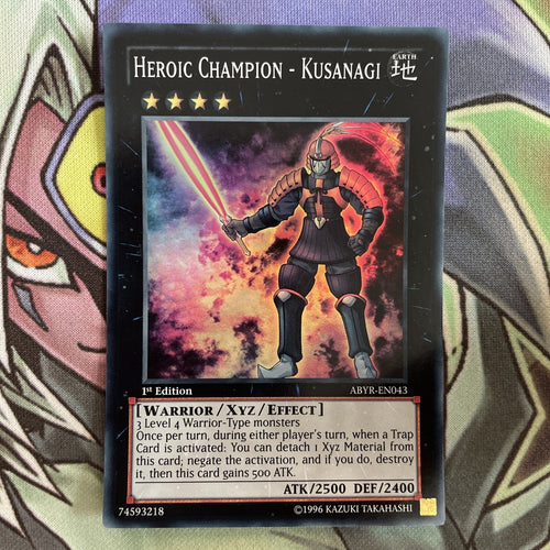 ABYR-EN043 Heroic Champion - Kusanagi Super Rare 1st Edition NM Yugioh Card