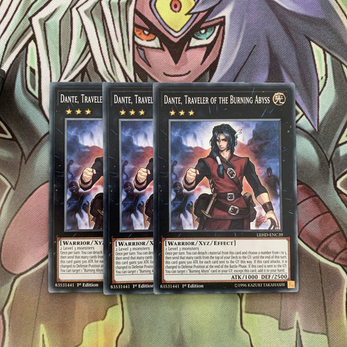 LEHD-ENC39 x3 Dante, Traveller of the Burning Abyss Common Excellent Cond Yugioh