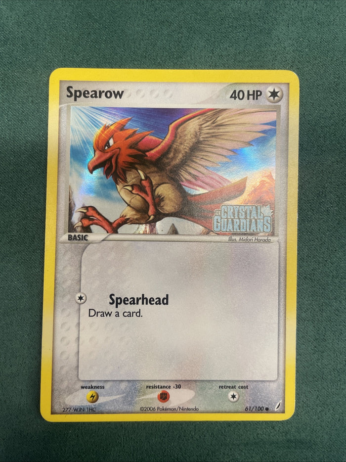 Pokemon Card Spearow Ex Crystal Guardians Reverse Holo Common 61/100 Light Play