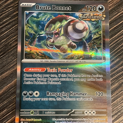 Brute Bonnet 123/182 - Holo Rare - Paradox Rift - Pokemon Card - Pack Fresh