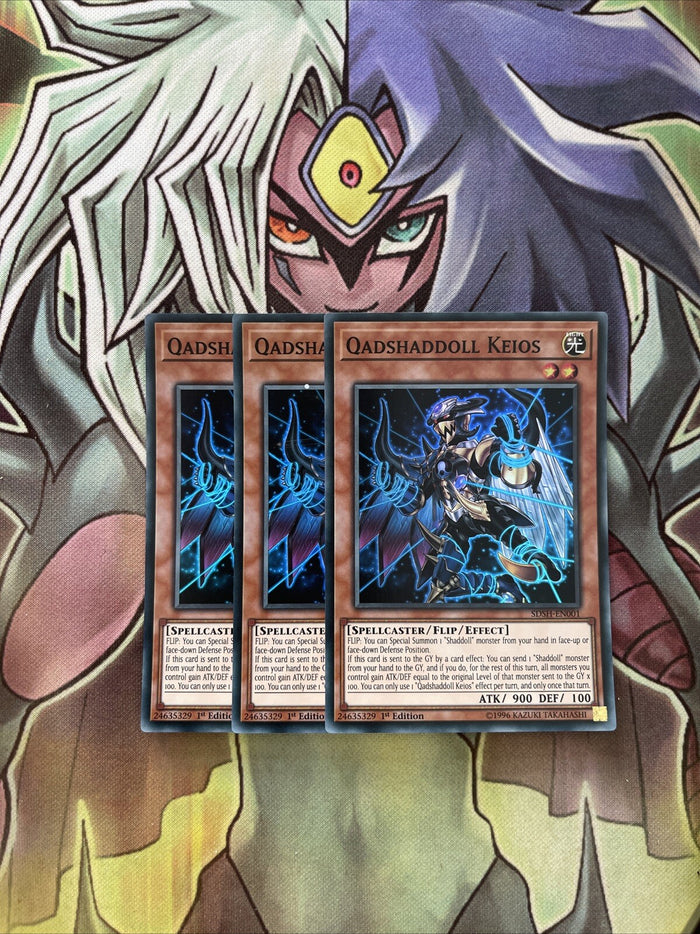 SDSH-EN001 x3 Qadshaddoll Keios Super Rare Excellent Condition Yugioh