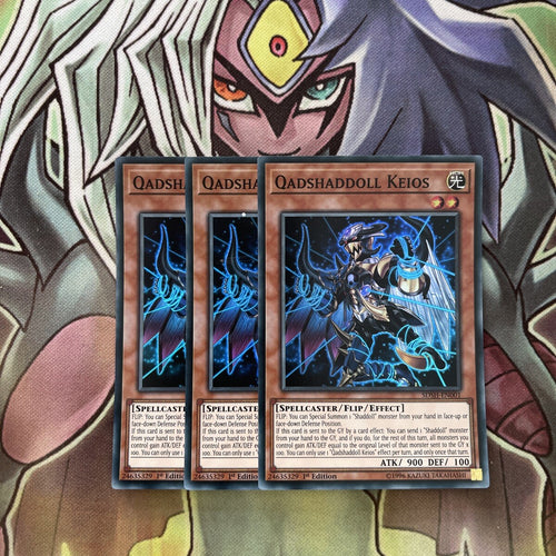 SDSH-EN001 x3 Qadshaddoll Keios Super Rare Excellent Condition Yugioh