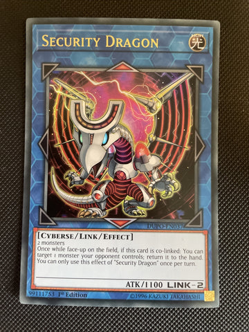 Security Dragon DUPO-EN037 Yugioh! Card Ultra Rare 1st Edition