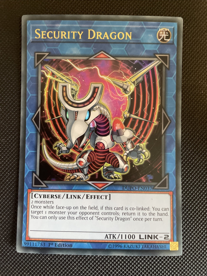 Security Dragon DUPO-EN037 Yugioh! Card Ultra Rare 1st Edition