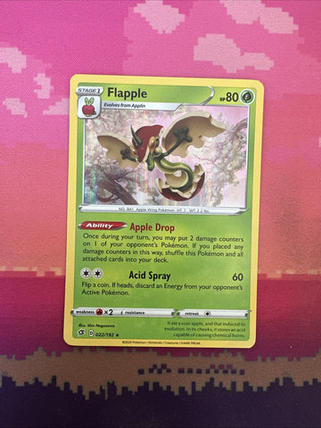 Pokemon Card Flapple Rebel Clash Holo Rare 022/192 Near Mint