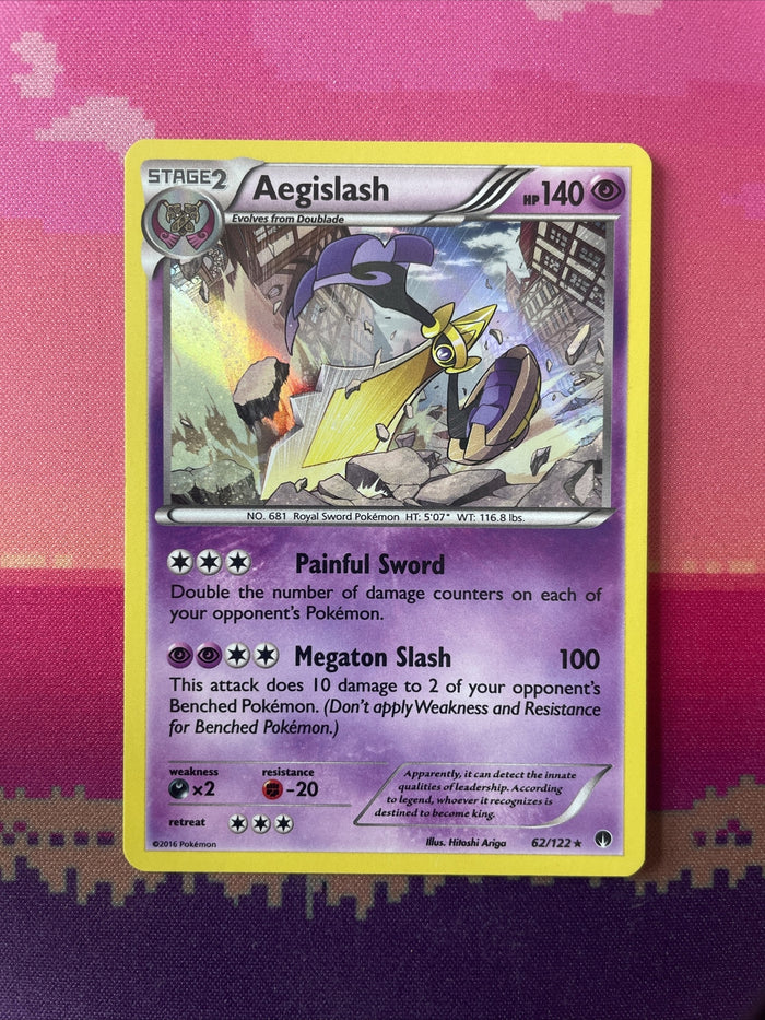 Pokemon Card Aegislash Breakpoint Holo Rare 62/122 Near Mint