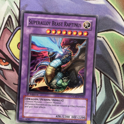 GLAS-EN042 Superalloy Beast Raptinus Common 1st Edition NM Yugioh Card