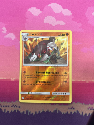 Pokemon Card Excadrill Cosmic Eclipse Reverse Holo Rare 115/236 NM