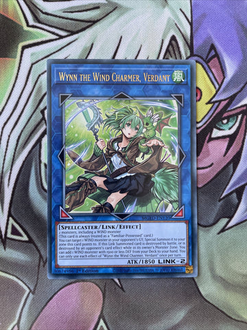 MGED-EN120 Wynn The Wind Charmer, Verdant Gold Letter 1st Edition NM Yugioh Card