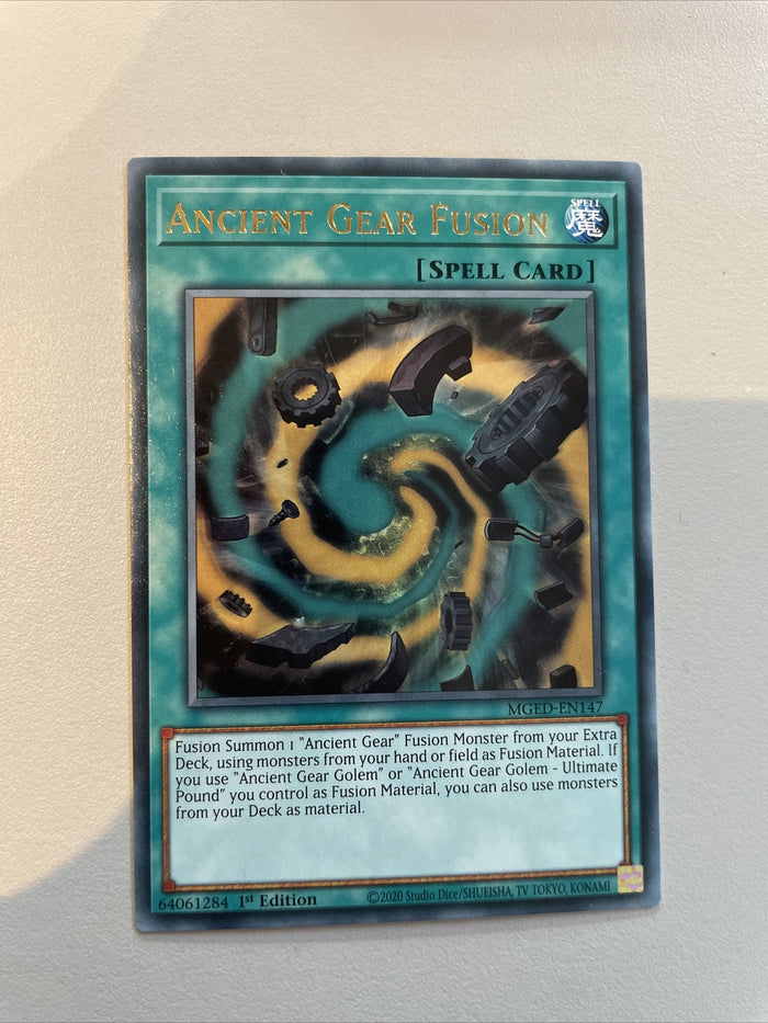 MGED-EN147 Ancient Gear Fusion Rare 1st Edition Yugiohh