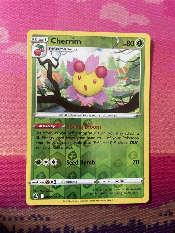 Pokemon Card Cherrim Battle Styles Reverse Holo Rare 008/163 NM